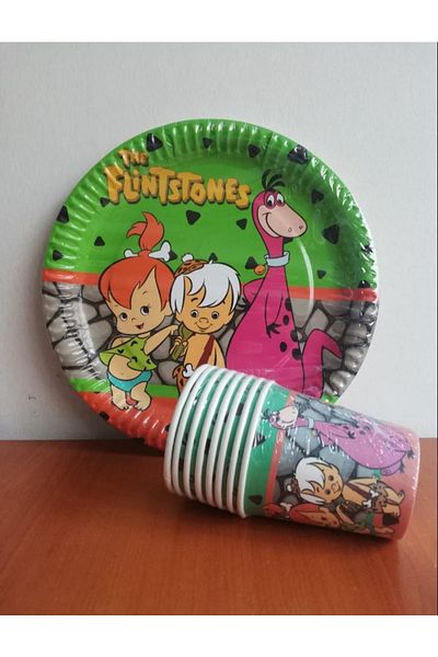 AKTEZ-EL Paper Plate - Glass-stone Age- Pack of 8