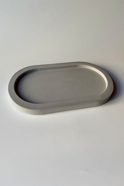 sin istanbul Oval Plate Concrete Gray