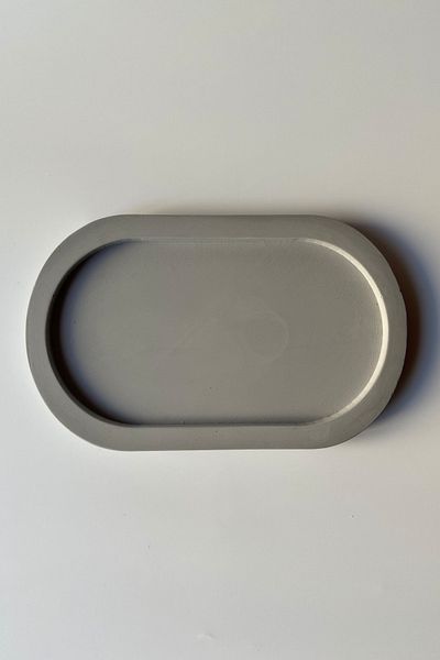 sin istanbul Oval Plate Concrete Gray