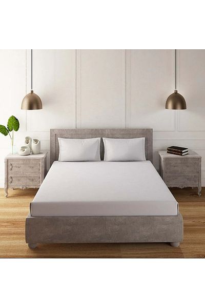 Romans Luxury Elastic Combed Cotton Sheet 180x200 Cm White Color
