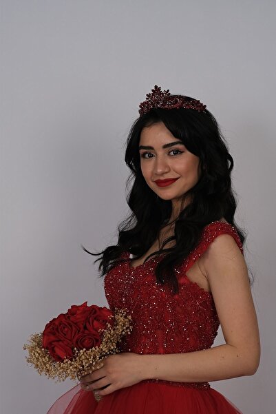 ESPEREST Бургунди Берлин сватбена корона от къна