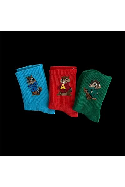 çorapdunyam Unisex 3 Pack Χαρακτήρας Anime κινουμένων σχεδίων Cheerful College Tennis κάλτσες