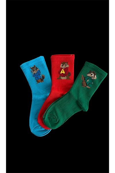 çorapdunyam Unisex 3 Pack Χαρακτήρας Anime κινουμένων σχεδίων Cheerful College Tennis κάλτσες