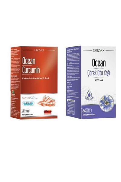 Ocean Curcumin and Black Cumin Oil - 30 and 60 Capsules Double Set