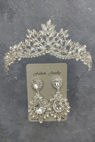 ESPEREST برلين نموذج تاج الزفاف وأقراط حجر مكوك قطرة