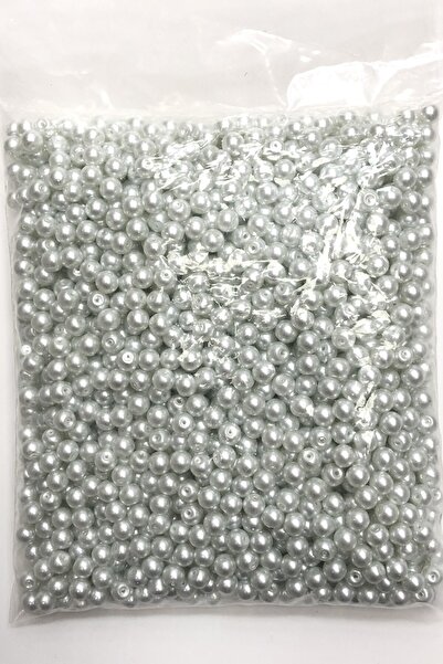 ESPEREST حبة لؤلؤة زجاجية بيضاء 8 ملم