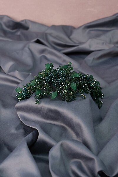 ESPEREST Πράσινο αξεσουάρ μαλλιών με χάντρες με μαργαριτάρια νύφης με χέννα