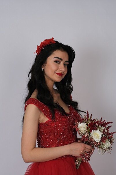 ESPEREST مشبك مشط جانبي مزين بالزهور باللون الأحمر من Belgin لإكسسوارات شعر ا...