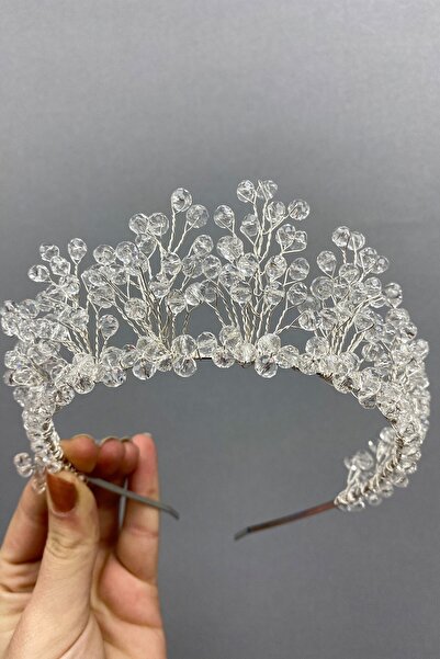 ESPEREST Coroana de mireasă și henna Aren cu mărgele de cristal transparent