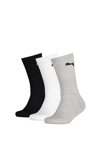 Puma Kinder Socken, 3er Pack - Sport Junior, Frottee-Sohle, Rippbündchen, Logo