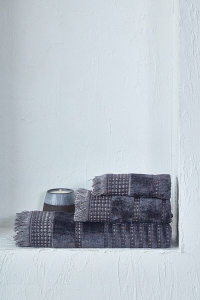 Ecocotton Zeus 3-Piece Towel Set 100% Organic Cotton Inject Anthracite