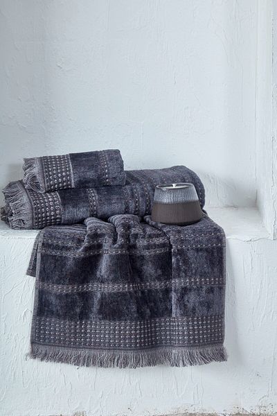Ecocotton Zeus 3-Piece Towel Set 100% Organic Cotton Inject Anthracite