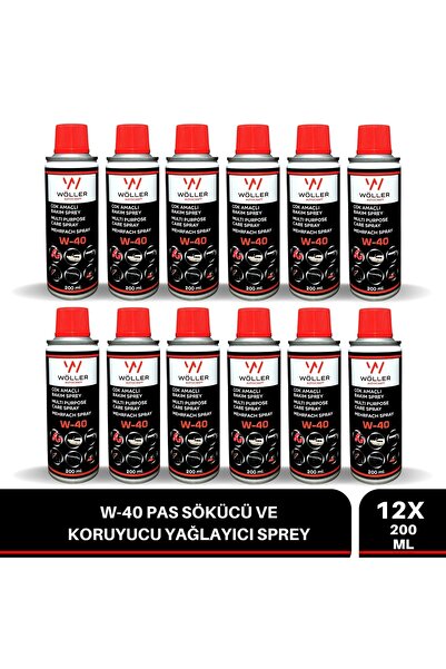 wöller W40 Pas Sökücü Koruyucu Yağlayıcı Sprey Çok Amaçlı Bakım Spreyi 200 Ml...