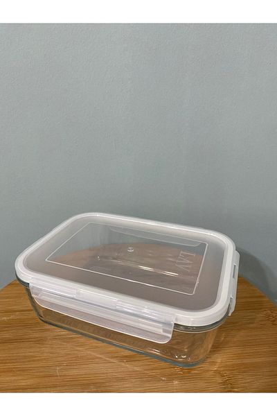 LAV Glass Locked Storage Container 1200Cc-New Series Large Rectangular Glass Storage Container