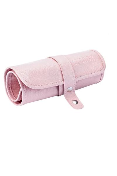 hobi market art Suni Deri Rulo Kalemlik 36 Bölmeli Pastel Pembe