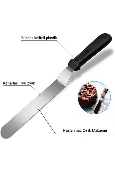 Nar kalıp Narkalıp Round Adjustable Cake Mold and Cake Plating Spatula 2 Pcs Depth 15 Cm