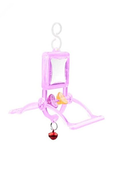 35 ÇİFTLİĞİM Şeffaf Zilli Aynalı Tünek 12 X 6.5 X 3 Cm