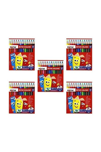 Fatih Dry Paint Pen Half Size 12 Colors 6 Pieces