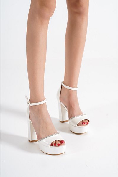 ALPELLİ Women's Pearl Stone Platform Heeled Shoes