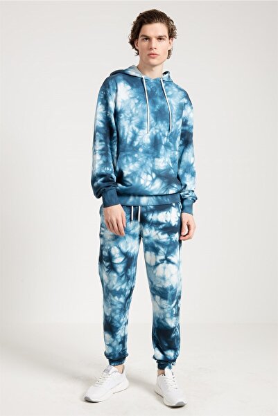 JAHR MARC سترة بغطاء للرأس للرجال كبيرة الحجم قابلة للغسل باللون الأزرق