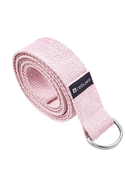 Rebuwo Pastel Pembe Yoga Kemeri, Doğal Pamuk 184 Cm,yoga Ve Pilates Için Ideal, Pastel Pink Yoga Strap