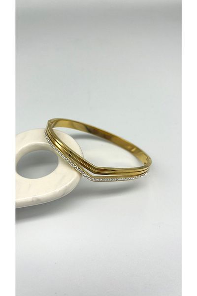 DAMSMOOD Gold V Bracelet (6cm diameter)