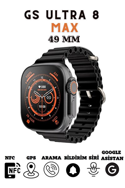 NS Store Gs 8 Ultra Max 49mm Kordon Kilitli Vidalı 2.08 Ekranlı Iphone 7 Plus...