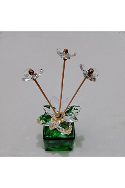 Peramari Dekoratif Kristal Cam Oda Koku Şişesi Koyu Yeşil-gold