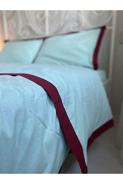 calinahome غطاء لحاف مخطط باللون الأزرق العنابي