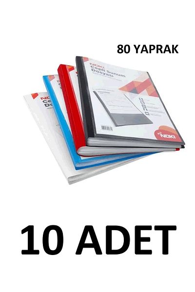 Noki 10 Mixed Color Presentation Binders with 80 Sheets Pockets