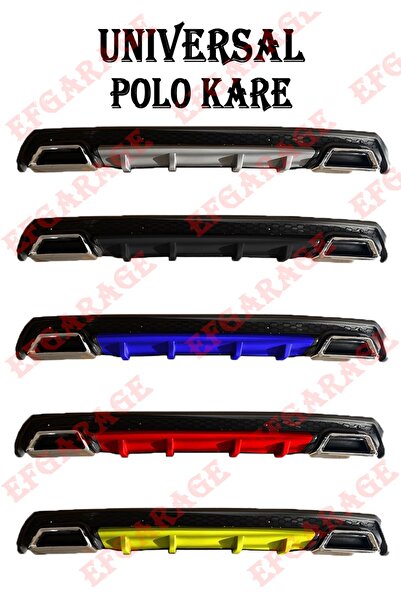 EFGARAGE Her Araca Uygun Polo Model Kare Egzoz Difüzör Arka Tampon Eki