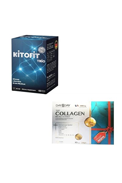 BÖHM Kitofit Trio 60 كبسولة + Day2day Collagen Beauty Fish بنكهة الكرز 30 كيس...