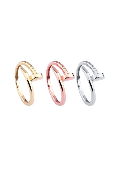 X-Lady Accessories Kelepçe Model 3 Renk Kombin Çivi Yüzük Unisex Model - 2274