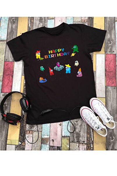 RYO FASHİON Tricou negru cu mânecă scurtă pentru copii, unisex, imprimat Amon...