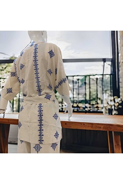 BEBE PLUS Етнічний візерунок, льняний кімоно комплект