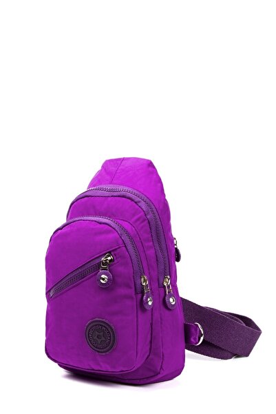 Newish Geantă Crinkle impermeabilă unisex - curea încrucișată, geantă de umăr și piept, geantă de corp, culoare violet