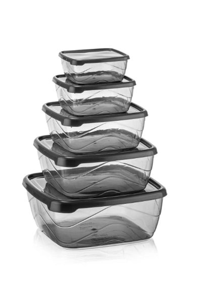 AHİR TİCARET 5-Piece Food Pulses Storage Container Set (2500ml, 1500ml, 900ml, 500ml, 250ml)