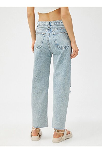 Koton Normal Bel Standart Açık Indigo Kadın Pantolon 3sal40060md