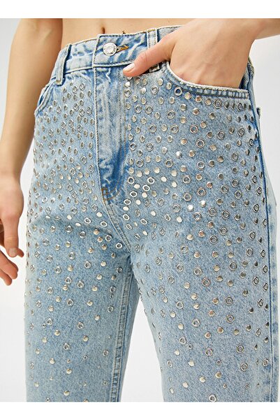 Koton Normal Bel Standart Açık Indigo Kadın Pantolon 3sal40060md