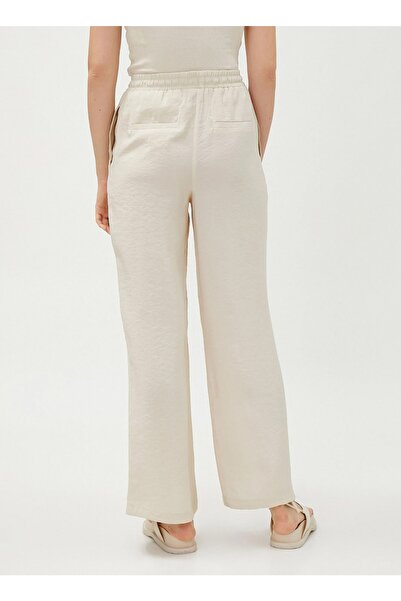 Koton Normální pas Standardní béžové dámské kalhoty 3sak40007pw