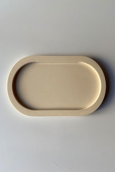 sin istanbul Oval Plate Concrete Beige