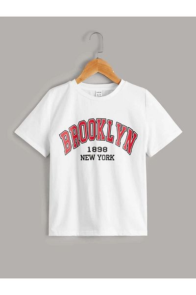 trendgar Λευκό μπλουζάκι με στάμπα Brooklyn