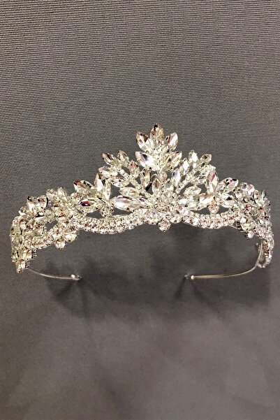 ESPEREST Henna și coroană de mireasă cu pietre de cristal de culoare argintie...