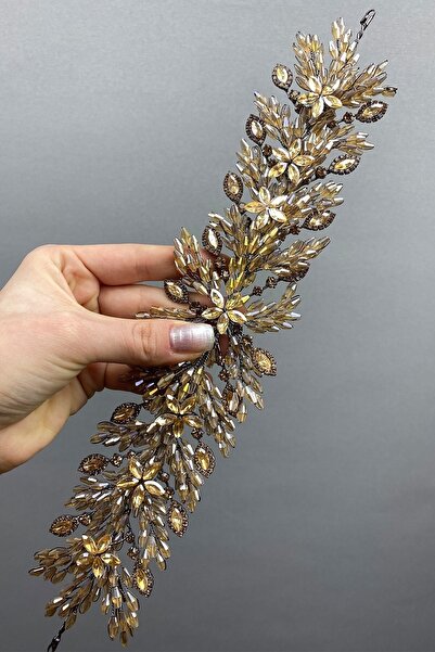 ESPEREST Accesoriu pentru bentita de păr cu coroană de mireasă cu mărgele Ard...