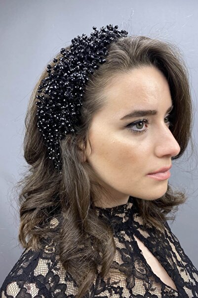 ESPEREST Henna și coroană de mireasă din piatră de cristal neagră Pollux