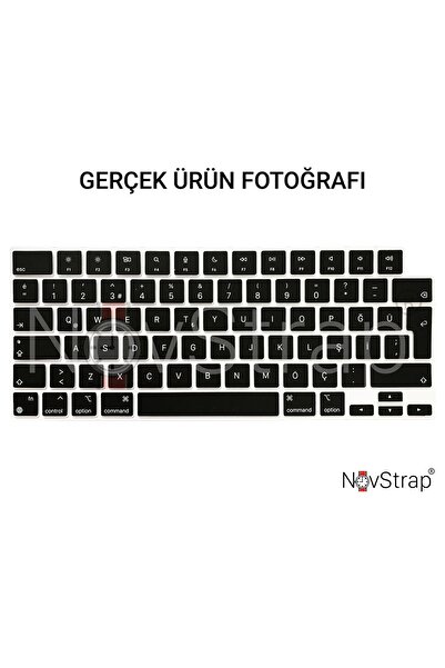 NovStrap Apple Macbook Pro 2023 M2 16 Inc A2780 Uyumlu Parlak Kılıf + Siyah Klavye Kılıfı + Film