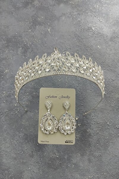 ESPEREST Coroana de mireasă model Mia și cercei cu pietre prețioase