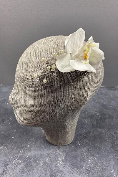 ESPEREST Agrafă de păr de mireasă cu mărgele brodate și orhidee