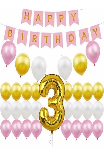 DÜVENCİ TİCARET Birthday Number Balloons Party Decorations Happy Birthday