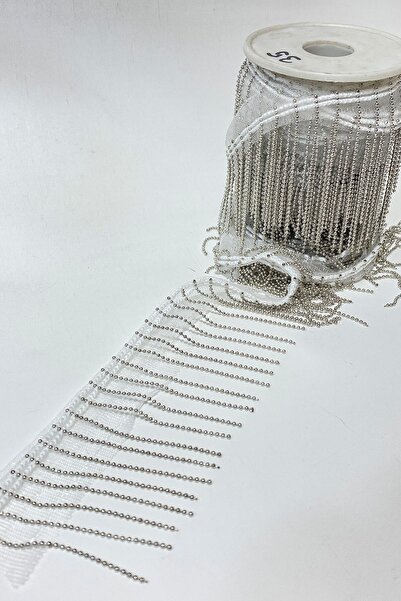 ESPEREST Zincirli Taşlı Şerit Püskül Saçak 1 Mt